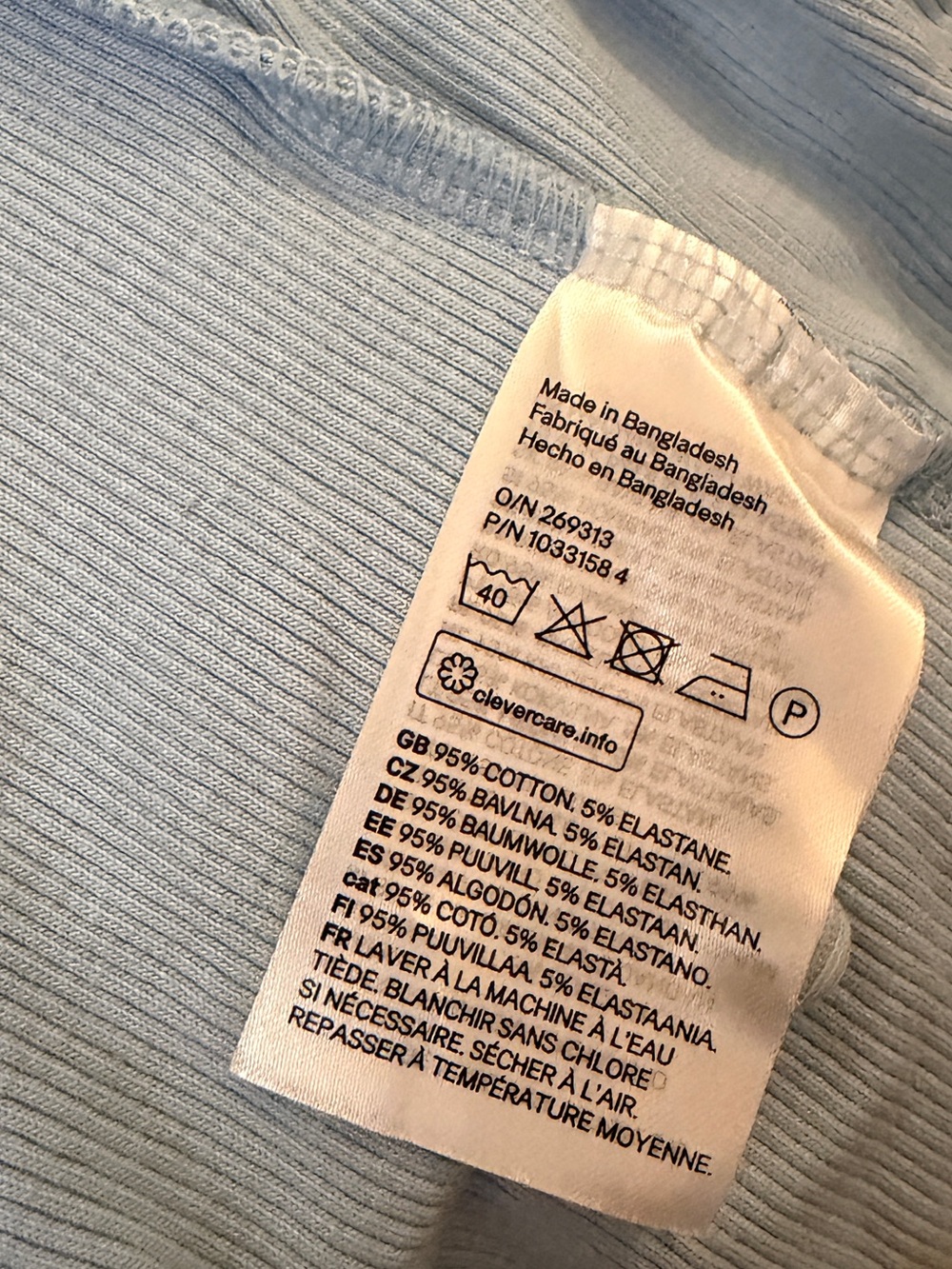H&M Light Blue Ribbed Button Cardigan - Picture 3 of 3